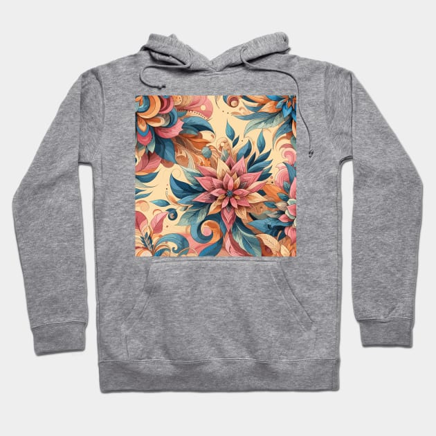 Abstract Pink Flower Hoodie by Siha Arts